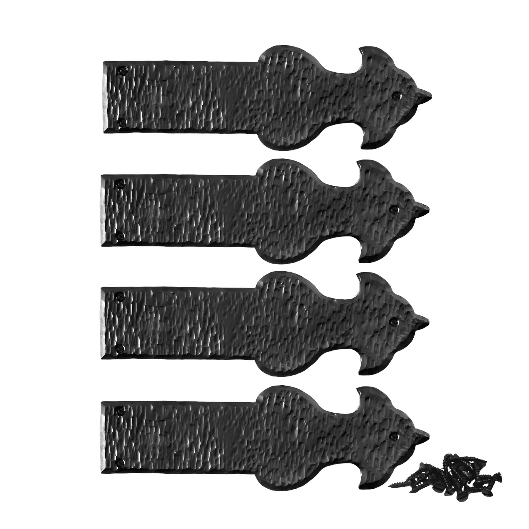 4 Pack 8.5 inch Faux Door Hinges Black Decorative Strap Hinge Wrought