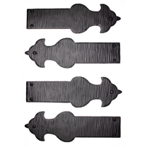 4 Pack 8.5 inch Faux Door Hinges Black Decorative Strap Hinge Wrought Iron Strap Barn Door Strap Hinges, Farm Gate Hinge, Carriage Door Hardware The Sonora Series by Borderland Rustic Hardware