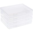 thumbnail image 1 of 4 Pack Large Rectangle Clear Plastic Storage Containers Large Box Case with Double Buckles, 1 of 9