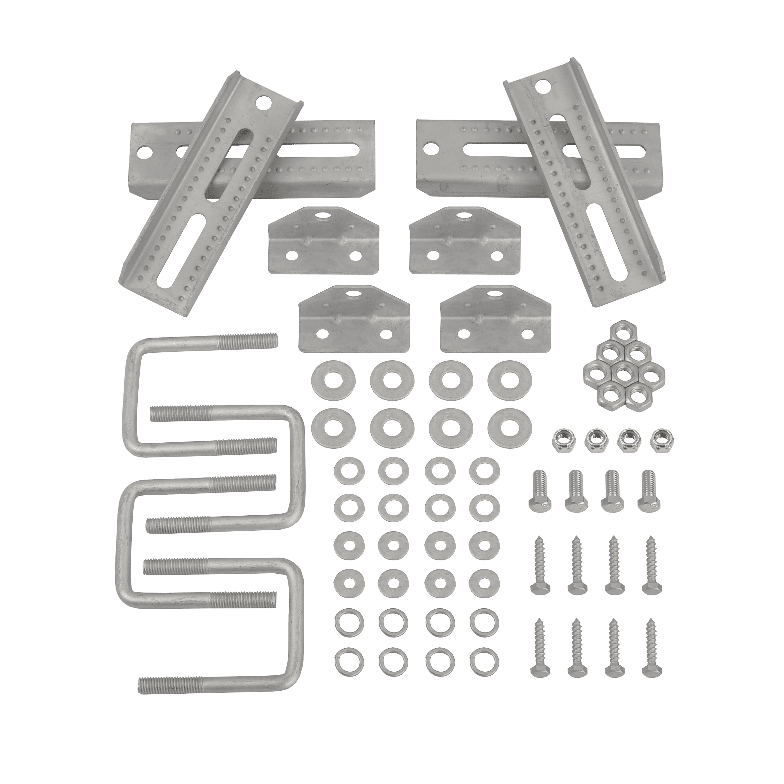 4 Pack 8" Galvanized Swivel Top Bunk Bracket Kit w/ Hardware for 3x3