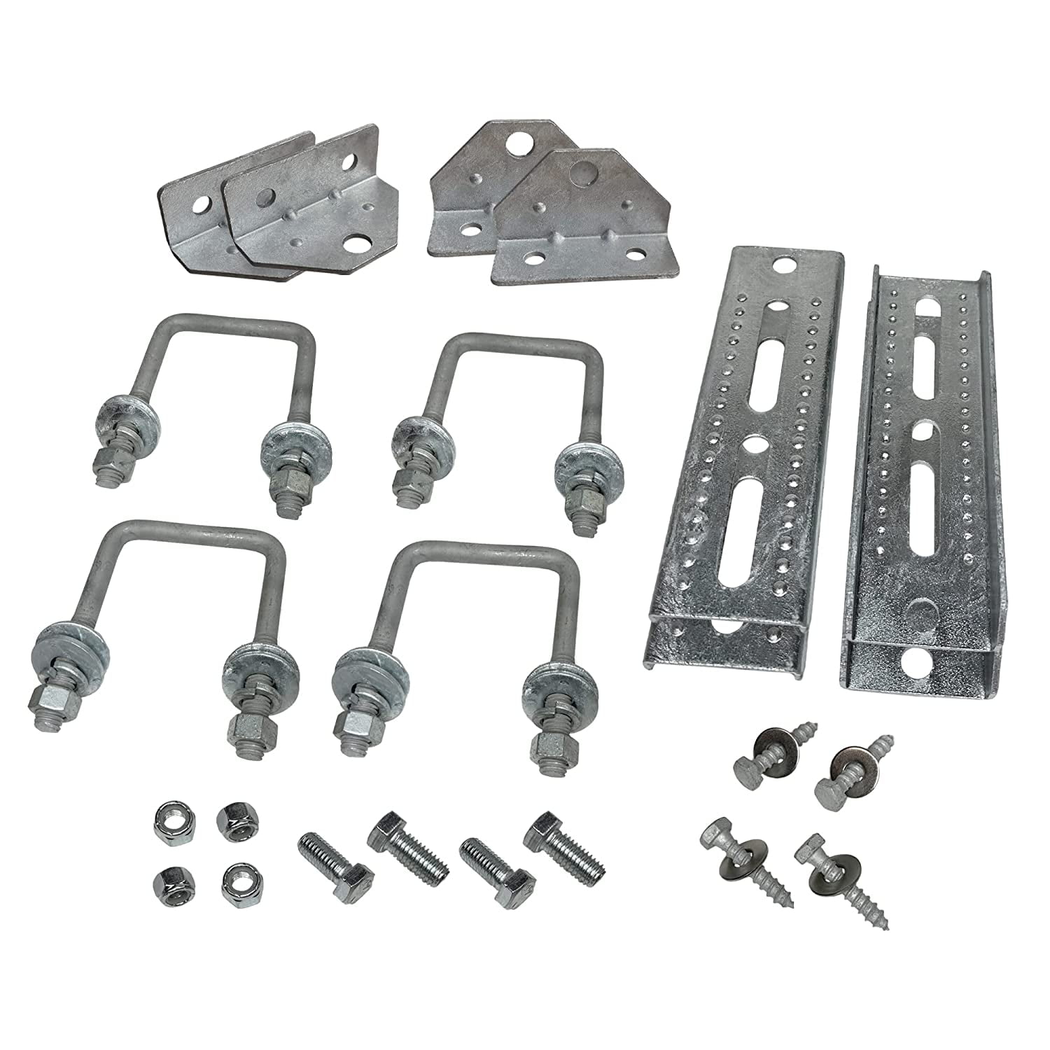 4 Pack 8" Galvanized Swivel Top Bunk Bracket Kit with Hardware for