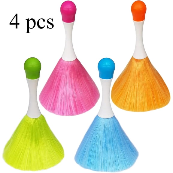 4 Pack 8" Hand Grips Microfiber Washable Duster, Suitable for Light Daily Household Dusting, Electrostatic Feather Duster Brush,Cleaning Supplies for Book,Screen,Sofa,Car,Furniture,Photo Frames