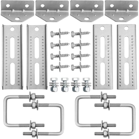4 Pack 8 Inch Galvanized Swivel Top Boat Trailer Bunk Brackets for Multiple Crossmember Sizes