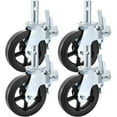 thumbnail image 1 of 4 Pack 8 Inch Iron Core Polyurethane Swivel Caster Wheels with Dual Locking Brake and Adjustable Legs 1100 LBS Capacity per Wheel, 1 of 6