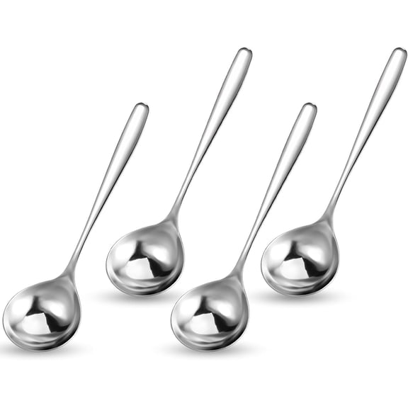 4 Pack 8 Inch Small Ladles for Serving Sauce Silver Gravy Soup Ladles 18/10 Stainless Steel Serving Ladle for Sauces or Gravies