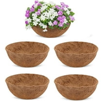 4 Pack 8 inch Coconut Liners Hanging Coco Liner for Planters Coconut Fiber Liners Natural Coco Coir Basket Replacement Coconut Liners for Hanging Baskets Flower Pot Garden Planters Vegetables