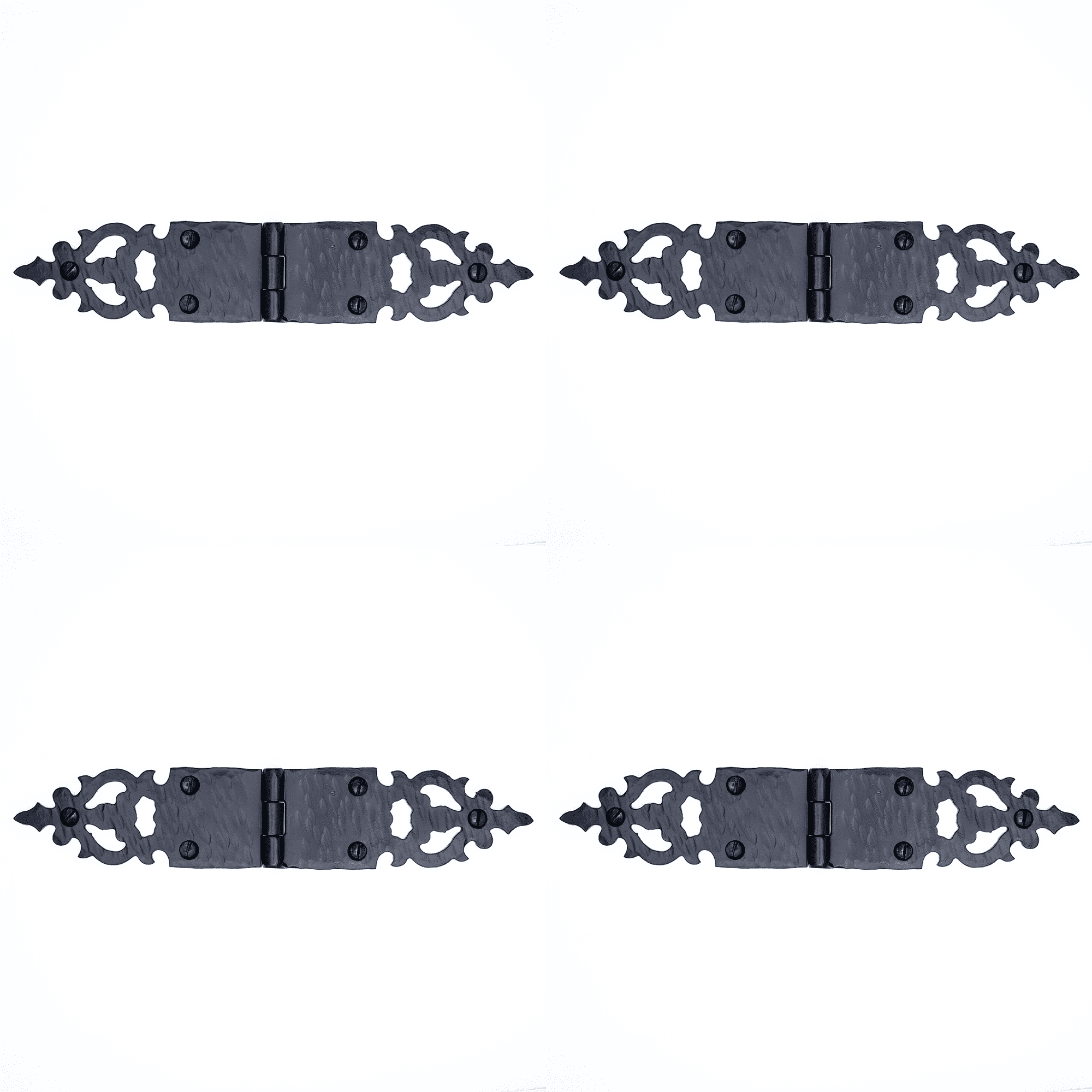 4 Pack 8 inch Decorative Hinges Black Wrought Iron Hinges Decorative