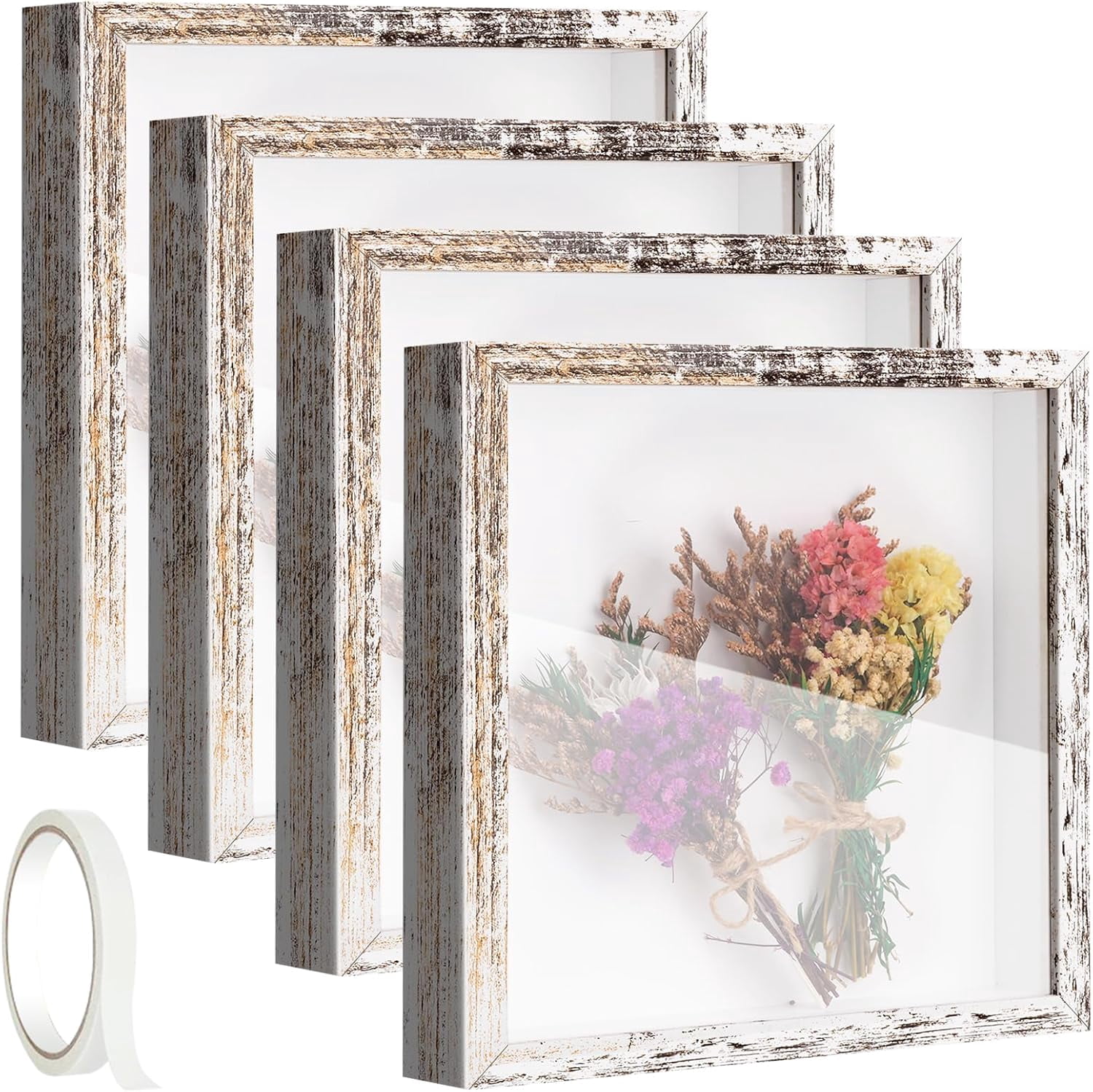 Frame Case 4 Pack 8 x 8 Shadow Box Frame Shadow Boxes Display Cases Memorial ...