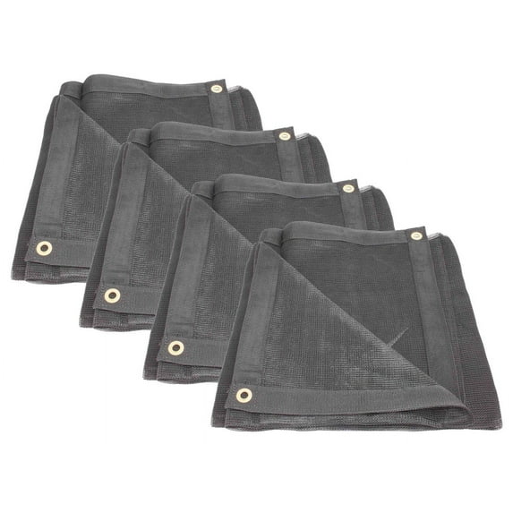 (4 Pack) 8'x10' Black 70% Shade Mesh Tarp for Outdoor w/ Grommets - 6 Oz Extra Durable Heavy Duty Mesh Tarps for Dump Truck, Rolloff Trucks - Mesh Shade Net Cloth for Sun, Plant, Patio