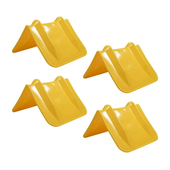 4 Pack 8"x8"x12" Yellow Flatbed Corner Protector - V Shaped Edge Guard for Tie-Down Winch & Ratchet Straps - Fit 1 Straps Up To 4"- Plastic Corner Protector for Trailer Cargo Load