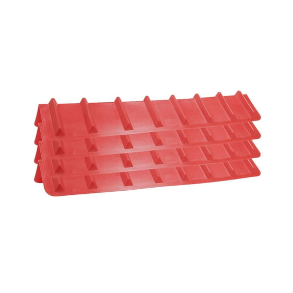 (4 Pack) 8"x8"x48" Red Flatbed Corner Protector - V Shaped Edge Guard for Tie-Down Winch & Ratchet Straps - Plastic Corner Protector for Flatbed Trailer Cargo Load