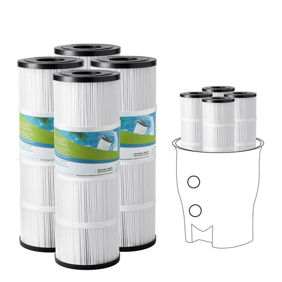 4-Pack 80 Sq. Ft Pool Filter Cartridge,Compatible with Pentair CCP320 ...