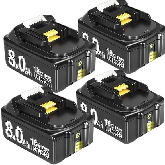 4-Pack 8000mAh Replace for Makita 18V Battery Compatible for Makita 18Volt Battery BL1860B BL1850B BL1840B BL1830B BL1815B Cordless Tools
