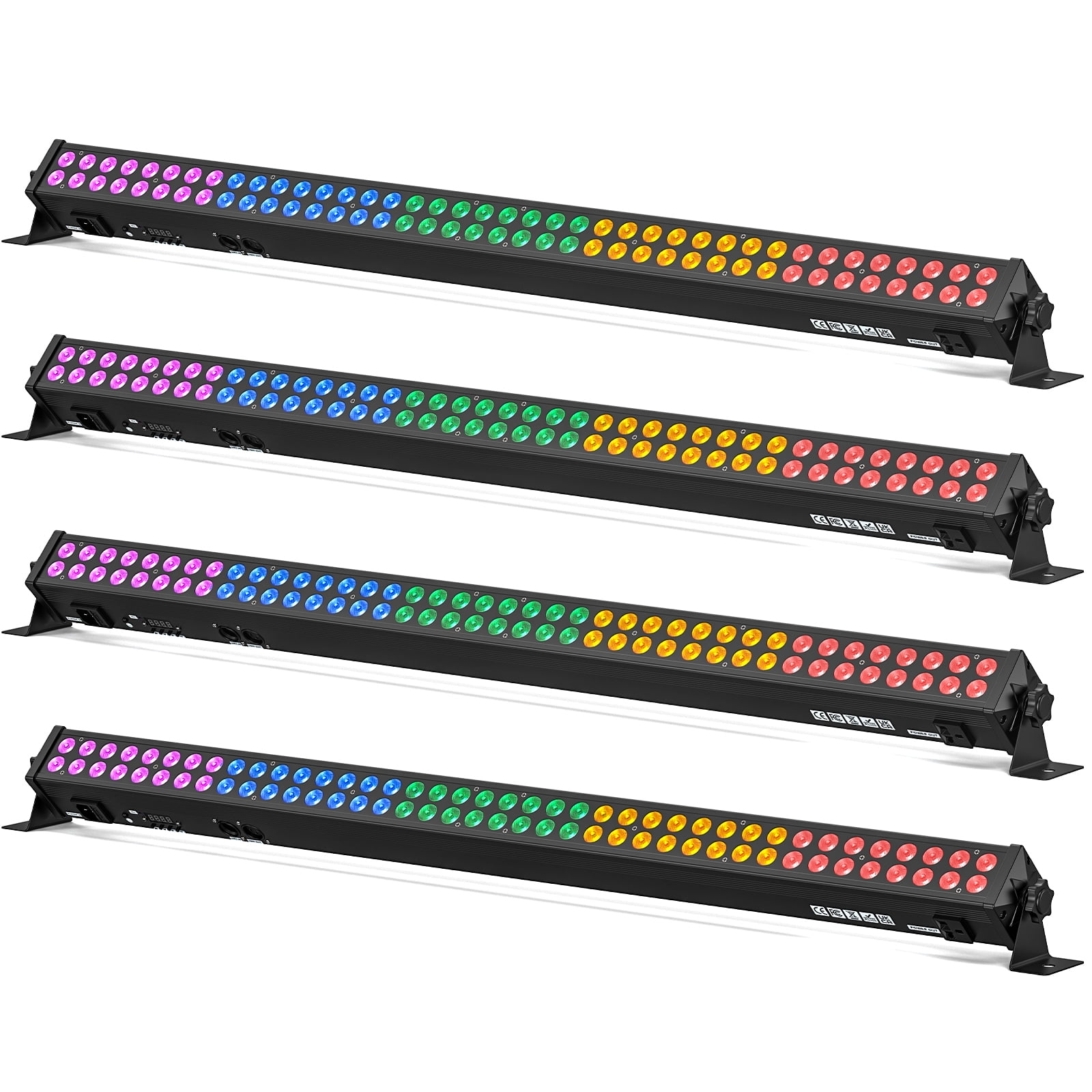 4-Pack 80PCS RGB LED Stage Light – Wall Washer with Marquee Effect, Jump, Gradient, Sound Mode & DMX Control for Pub, Party, KTV