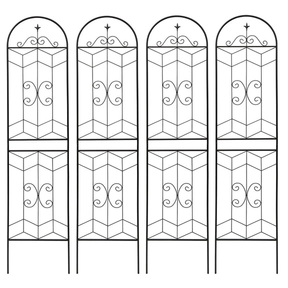 4 Pack 86" H Large Heavy Duty Garden Rustproof Iron Plant Trellis for Potted Plant Support Metal Climbing Rose Trellis Vine Vegetable Cucumber