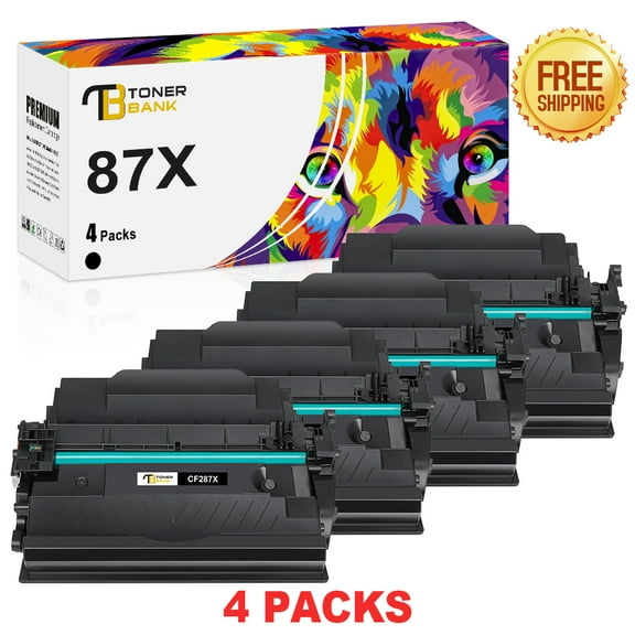 4-Pack 87X Toner Cartridge Compatible for HP CF287X 87X CF287A 87A LaserJet Enterprise M506 M506n M506x M506dn MFP M527 Series Pro M501n M501dn High Yield Black Printer Ink