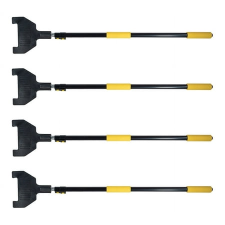 4 Pack 8ft V Shaped Board Corner Protector Extension Handle - Edge Protector Pole for Flatbed, Adjustable Locking Clamps V Edge Sponge Hand Held Guards Handle