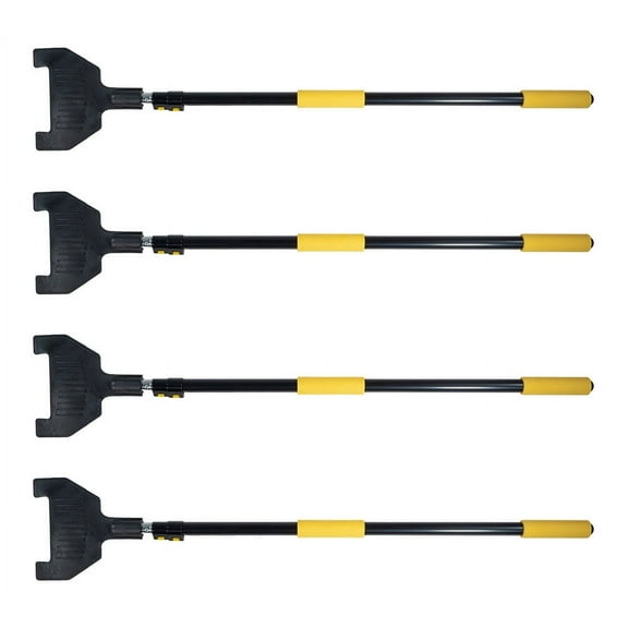 4 Pack 8ft V Shaped Board Corner Protector Extension Handle - Edge Protector Pole for Flatbed, Adjustable Locking Clamps V Edge Sponge Hand Held Guards Handle