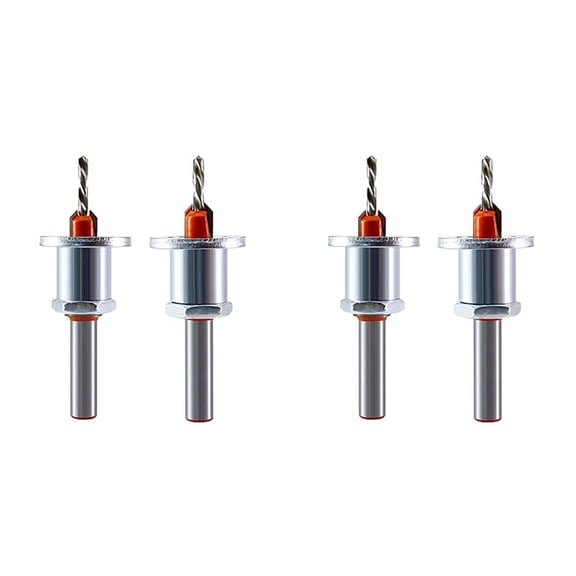 YG8 Steel 4-Pack 8mm Countersink Drill Bits with Depth Stop for Woodworking