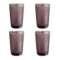 thumbnail image 1 of (4-Pack) 9.5 oz Romantic Glass, Pink / Purple Thick Heavy Premium Drinking Glasses, Vintage Hobnail Tumblers - Glassware Set for Juice, Beverages, Beer, Cocktail (Purple, 4 Pack Highball), 1 of 5