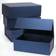 4 Pack 9.5x7x4 Blue Gift Boxes, Magnetic Lid, Foldable Present Box for Celebrations, Birthdays, Weddings, Mother's Day, Bridesmaid Groomsman Proposals