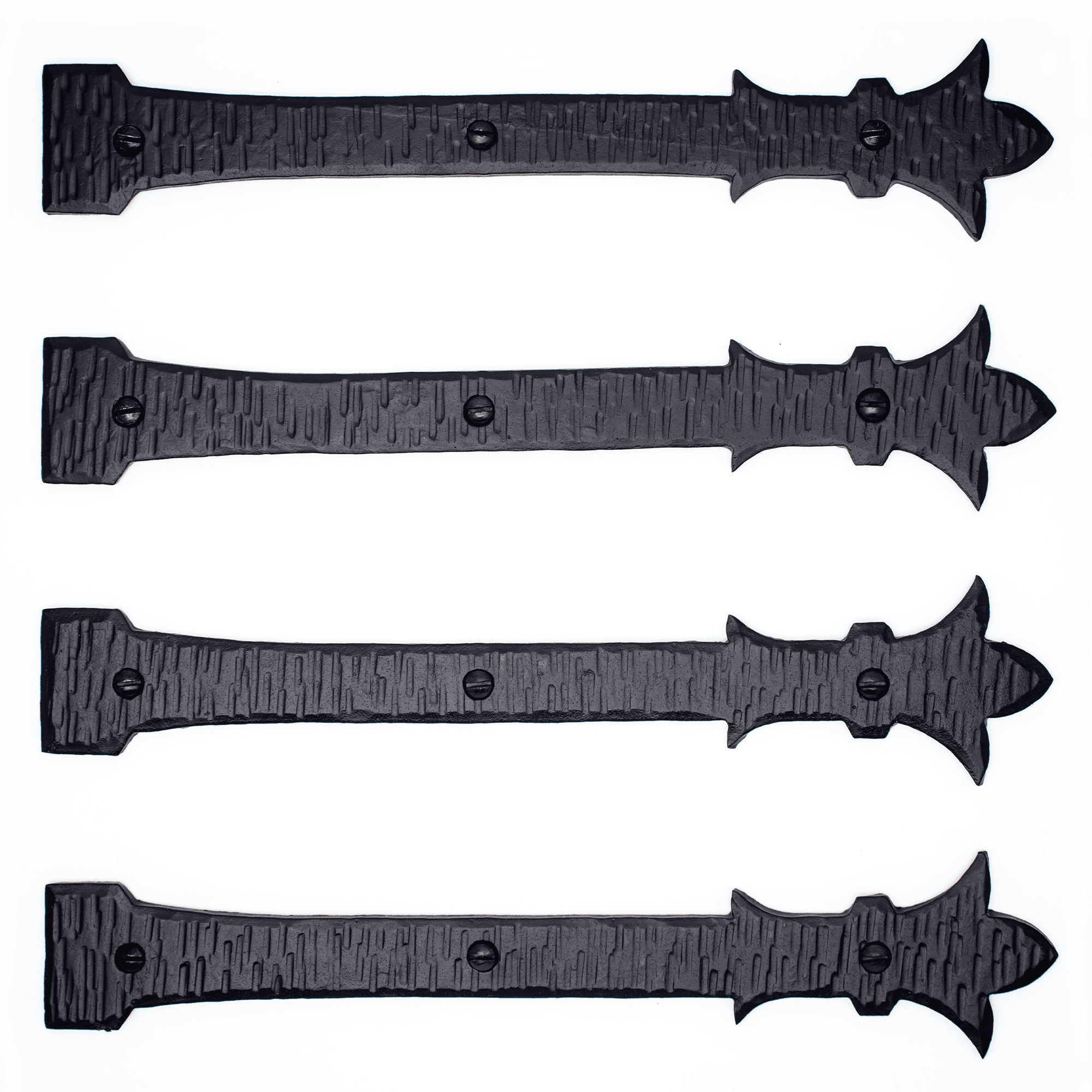 4 Pack 9 inch Faux Door Hinges Black Decorative Strap Hinge Wrought