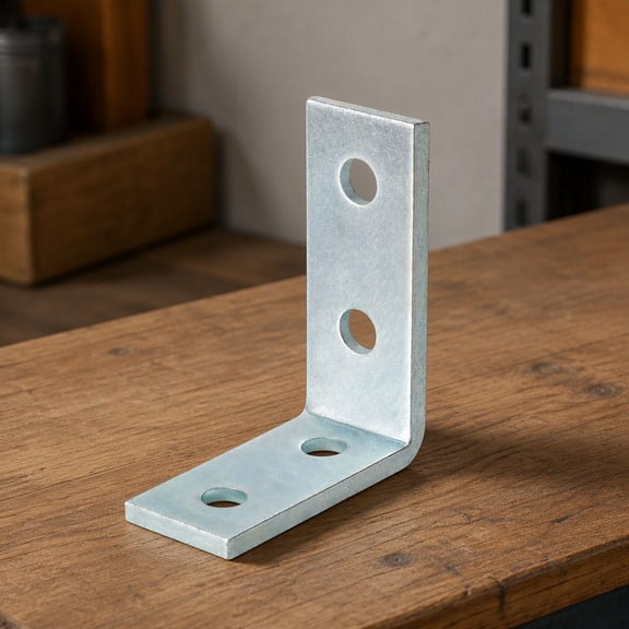 4-Pack 90 Degree L Brackets for 1-5/8 Inch Strut , 4-Hole Galvanized Connector, 5mm Thick Steel
