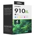 thumbnail image 1 of 4-Pack 910XL Ink Cartridge Compatible for 910 XL 910XL Officejet Pro 8012 8013 8015 8022 8025 8028 8035 8012e 8015e 8022e 8025e 8028e 8034e 8035e Printer Ink Black,Cyan,Magenta,Yellow, 1 of 8
