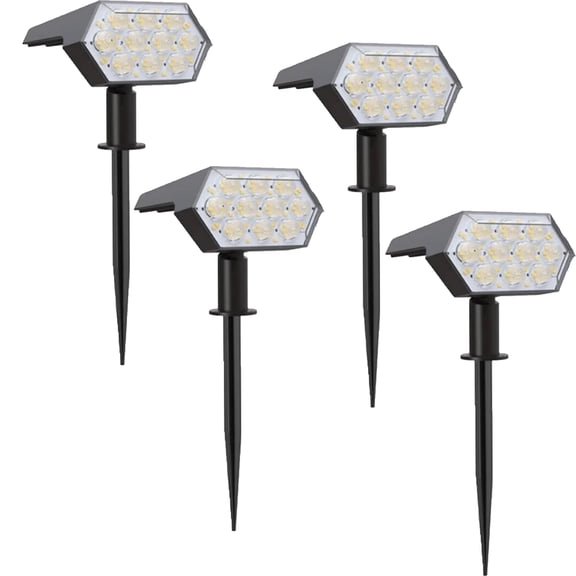 4 Pack 92 LED Solar Spotlights Landscape Lights Outdoor Garden Pathway Lamps