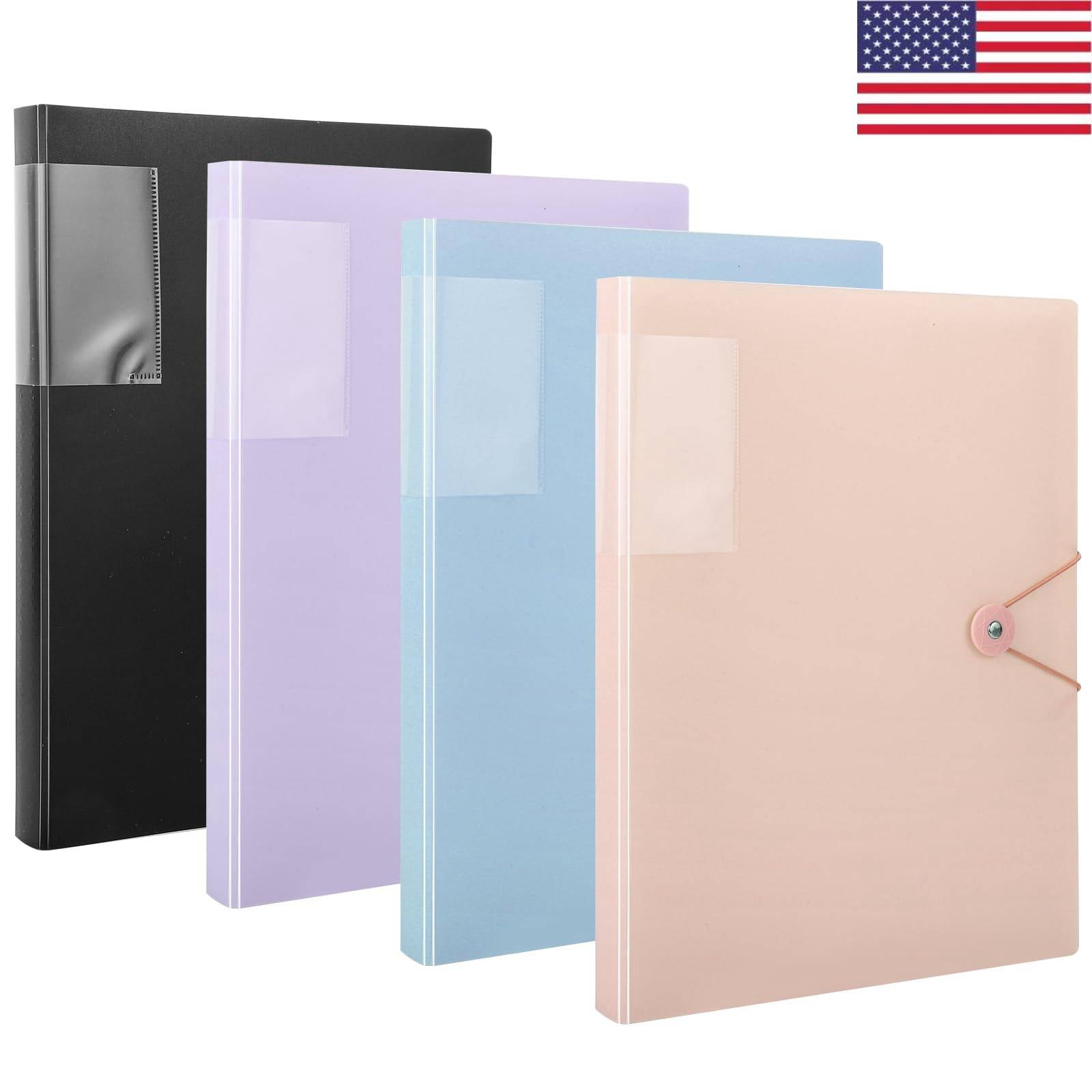 4 Pack A4 Display Folders, Total 160 Pockets Display Book Folder with ...