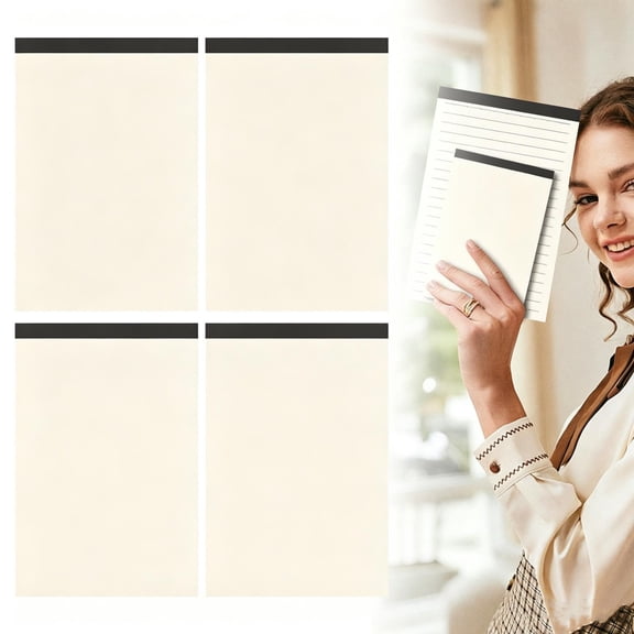 4-Pack A5 Blank Sketch Notebooks, top-Spiral Memo Pads, 80Gsm Thick Tearable Paper for Drawing, Note Taking, and Brainstorming