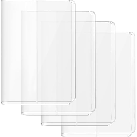 4 Pack A5 Clear Cover, Transparent A5 Jelly Planner Cover Notebook Cover Plastic Sleeves Slip Book Covers for Journal Weeks Planners and Books