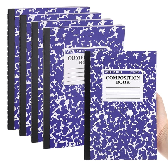 4 Pack A5 Notebook, A5 Journal Mini Notebook Pocket Marble Memo Notepads Wide Ruled Lined Sketchbook Small 8.3x5.5 Inch 30 Sheets for Men Women Office Supplies Travelers,,Dark Blue