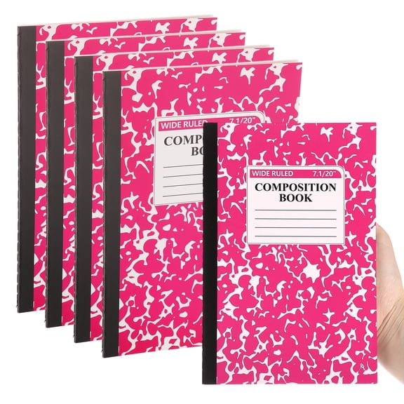 4 Pack A5 Notebook, A5 Journal Mini Notebook Pocket Marble Memo Notepads Wide Ruled Lined Sketchbook Small 8.3x5.5 Inch 30 Sheets for Men Women Office Supplies Travelers,,Hot Pink