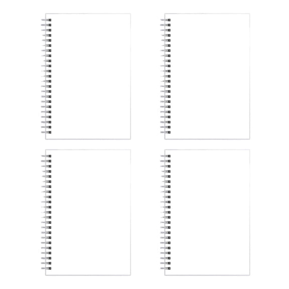 4 Pack A5 Thick Blank Wirebound Sketch Notebooks, Ink Bleed Resistant Page Journals, Double Metal Binding Notepads, Portable for Drawing Doodling Mind Mapping Artist Outdoor Sketching