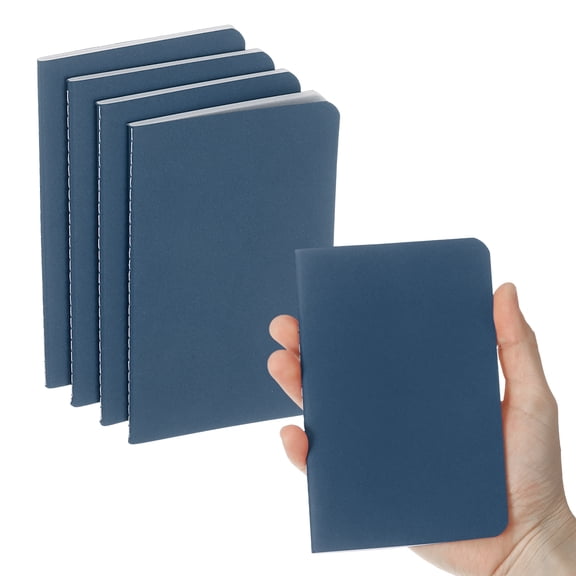 4 Pack A6 Notebook, A6 Journal Mini Notebook Pocket Kraft Memo Notepads Lined Sketchbook Small 3.5x5.5 Inch 30 Sheets for Men Women Office Supplies Purse Travelers, Blue Tone