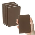 thumbnail image 1 of 4 Pack A6 Notebook, A6 Journal Mini Notebook Pocket Kraft Memo Notepads Lined Sketchbook Small 3.5x5.5 Inch 30 Sheets for Men Women Office Supplies Purse Travelers, Brown, 1 of 6