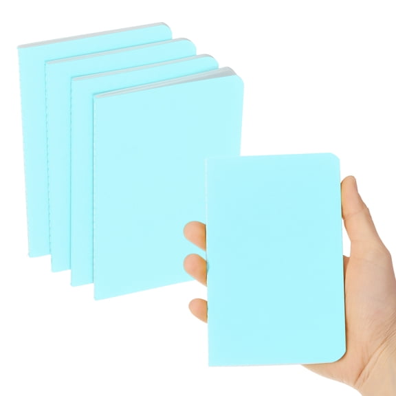 4 Pack A6 Notebook, A6 Journal Mini Notebook Pocket Kraft Memo Notepads Lined Sketchbook Small 3.5x5.5 Inch 30 Sheets for Men Women Office Supplies Purse Travelers, Light Blue