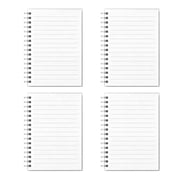 4 Pack A6 Spiral Notebooks Lined, 80 Sheets Portable Pocket Journals with Bleed Resistant Paper for School Office Work Travel Meeting Notes Taking, White