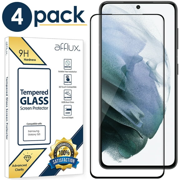 [4 Pack] AFFLUX Screen Protector for Samsung Galaxy S21 (Fingerprint ID Compatible) Case Friendly Samsung Galaxy S21 Screen Protector Accessory TPU Clear Film