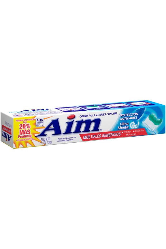 4 Pack - AIM Cavity Protection Gel Mint Toothpaste 6 oz Each