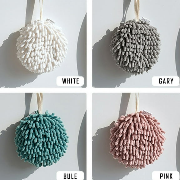 4-Pack Absorbent Hand Wipe Balls Fast-Drying Super Soft Fabric Hanging for Space Saving 400ml Water Absorption Capacity