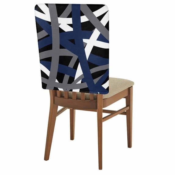 4 Pack Abstract Art Chair Back Covers Blue White Black Gray Line Modern ...