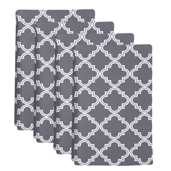 4 Pack Abstract Geometric Kitchen Towels Dark Grey Moroccan Trellis Decorative Dish Towel Sets Absorbent Quick Dry Hand Cloths Tea Towels for Cooking Baking Farmhouse Gifts 18x28in