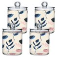 thumbnail image 1 of 4 Pack Abstract Pastel Floral Flower Qtip Holder Dispenser Clear Plastic Storage Apothecary Jars for Cotton Swabs Balls Pads Floss, 1 of 7