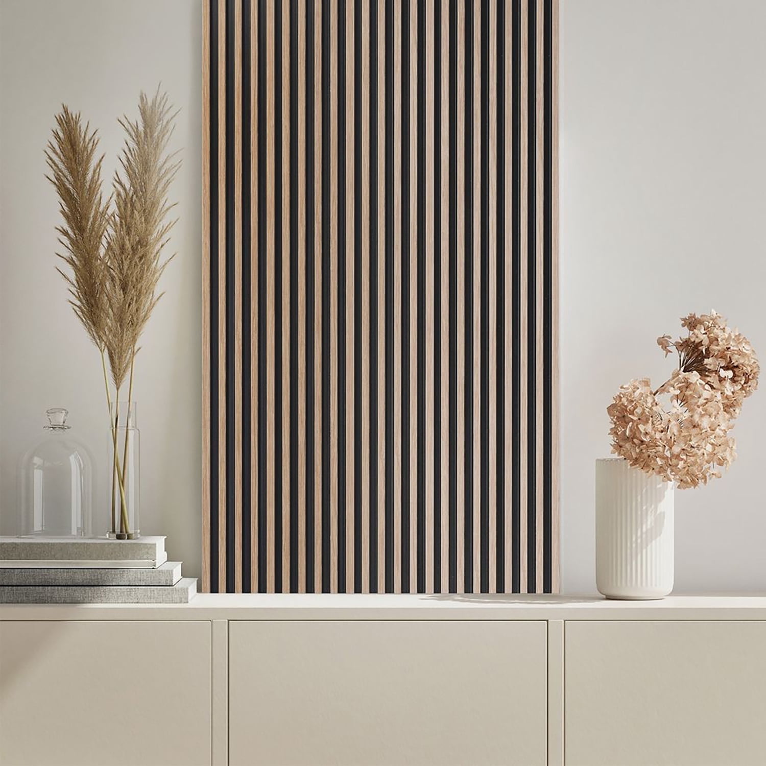 4 Pack Acoustic Wood Wall Panels,47.2" X 23.7" Soundproof Wall Panels,3D Fluted Sound Absorbing Panel Wood Slat Wall Panels for Wall Decor