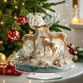 thumbnail image 1 of 4-Pack Acrylic Christmas Ornaments - Snowman Reindeer Bells Pendant Set, Car Mirror Decorations, Holiday Tree Decorations, Festive Centerpiece Decor, 1 of 6