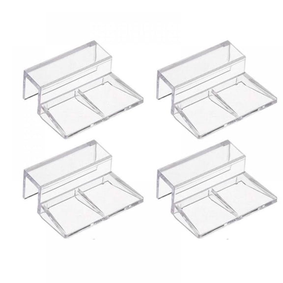 4 Pack Acrylic Fish Tank Glass Cover Clips Universal Lid Support Holders-6mm-