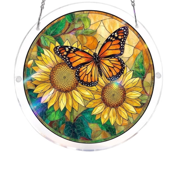 4 Pack Acrylic Puzzle Sun Catcher Pendants, Butterfly Designs for Window Hanging Decor and Rainbow Sunlight Reflections