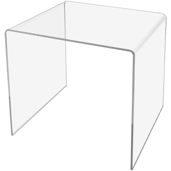 4 Pack Acrylic Riser Display Stand 8 Inch Clear Square Plexiglass Countertop Decorative Pedestal Showcase No Assembly Platform for Retail Stores Jewelers and Flower Shops